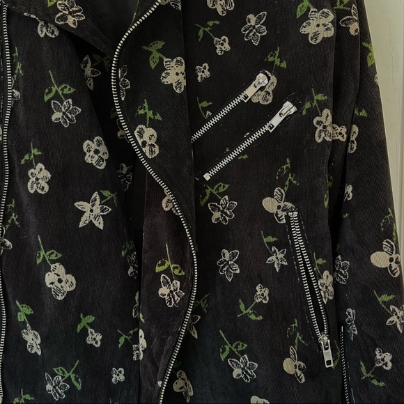NWOT soft small-wale floral corduroy bomber jacket - Picture 5 of 5